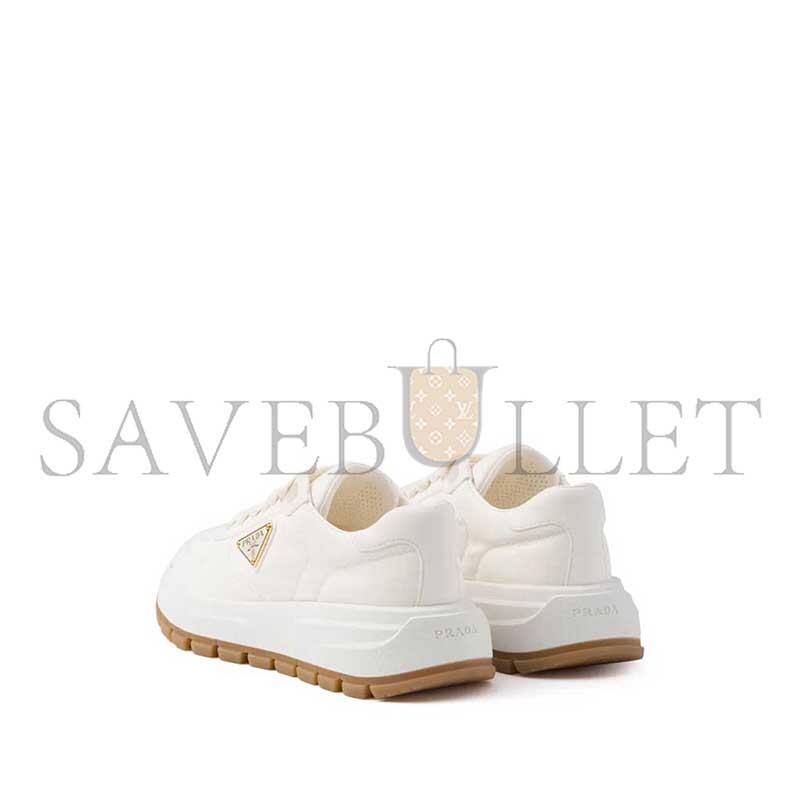 PRADA TRIANGLE-LOGO LEATHER SNEAKERS 1E804M